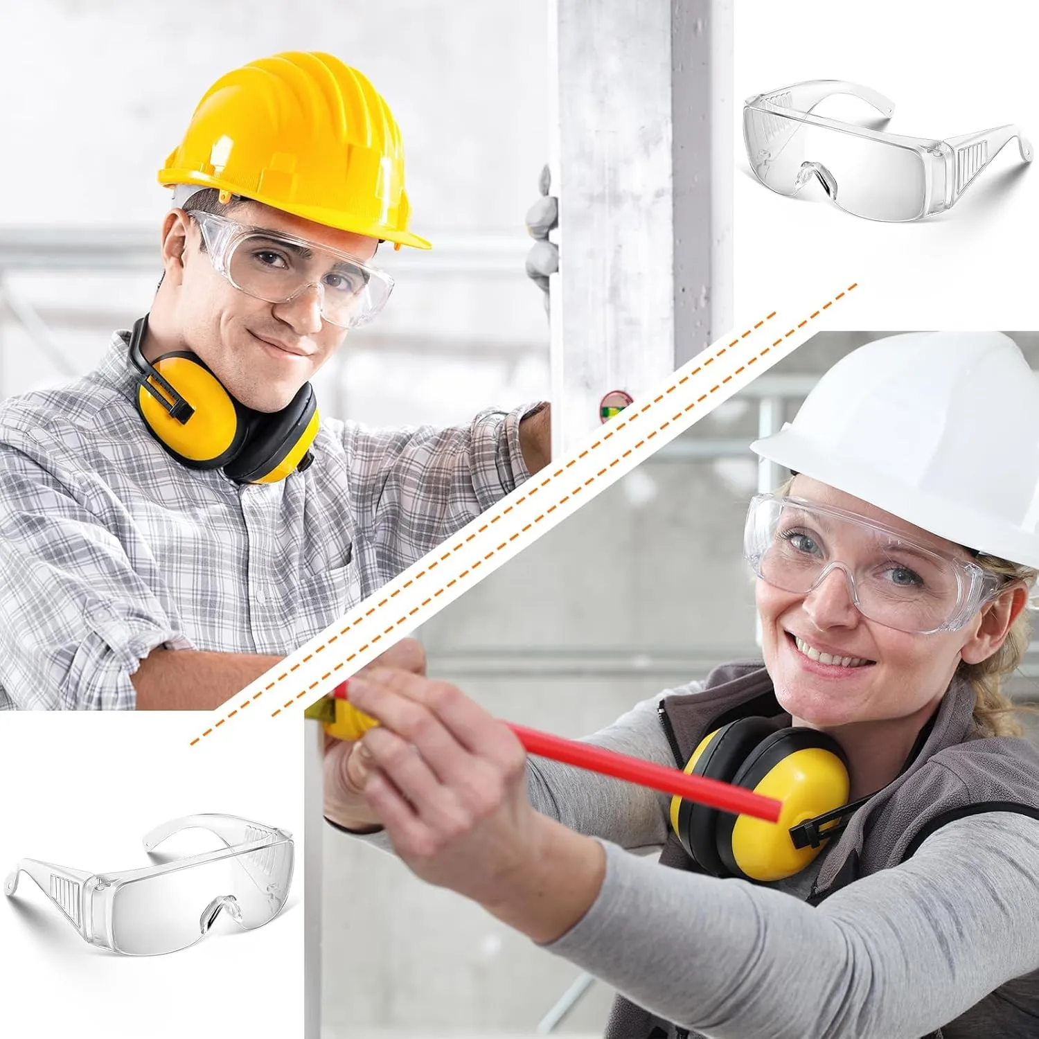 Safety Glasses Over Eyeglasses Protective Safety Goggles Anti Dust Impact for Men Women