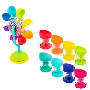 Sassy Whirling Wheel Waterfall & Rain Barrel Connecting Tubes - 9Piece Set - Ages 6  Months