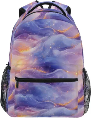 School Backpack for Teens Boys Girls Waterproof Vintage Daypacks with Chest Strap for Business Work College Travel Trip Peach Blue Purple