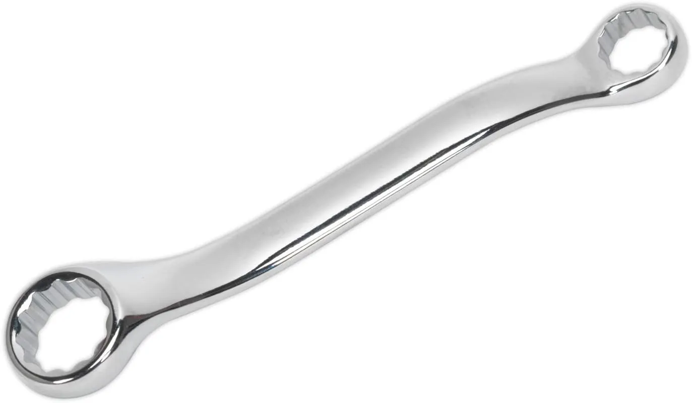 Sealey AK63221 Offset Stubby Double End Ring Spanner, Silver, 10mm x 13mm