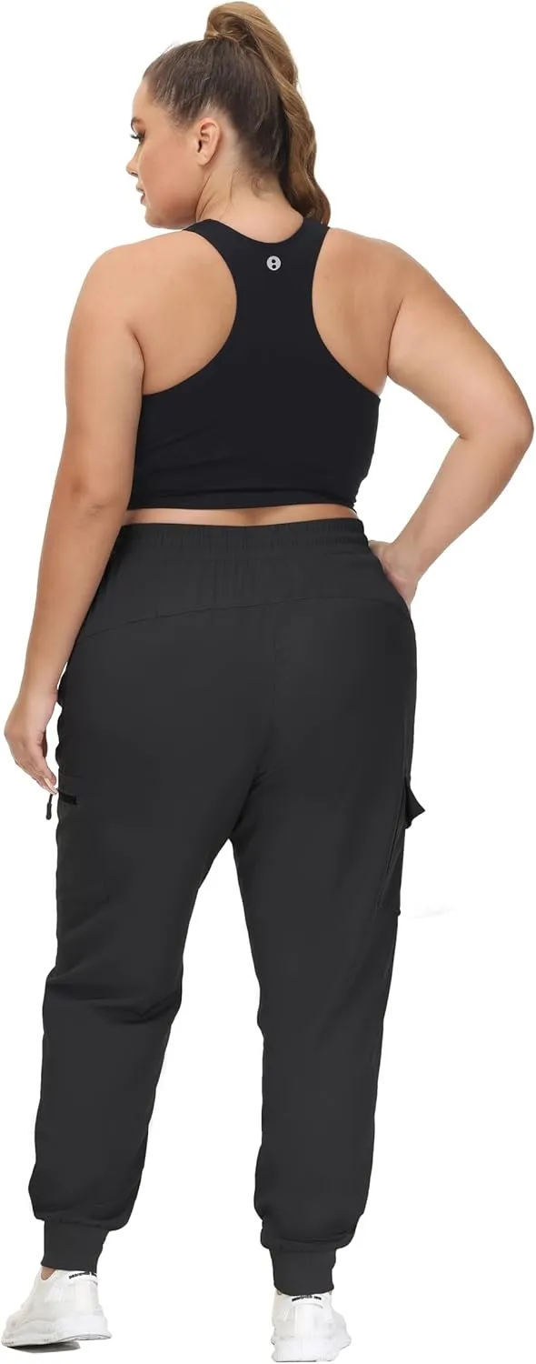 SEKINO Women's Plus Size Hiking Cargo Pants Lightweight Quick Dry Joggers Athletic Workout Outdoor Zipper Pockets Pants