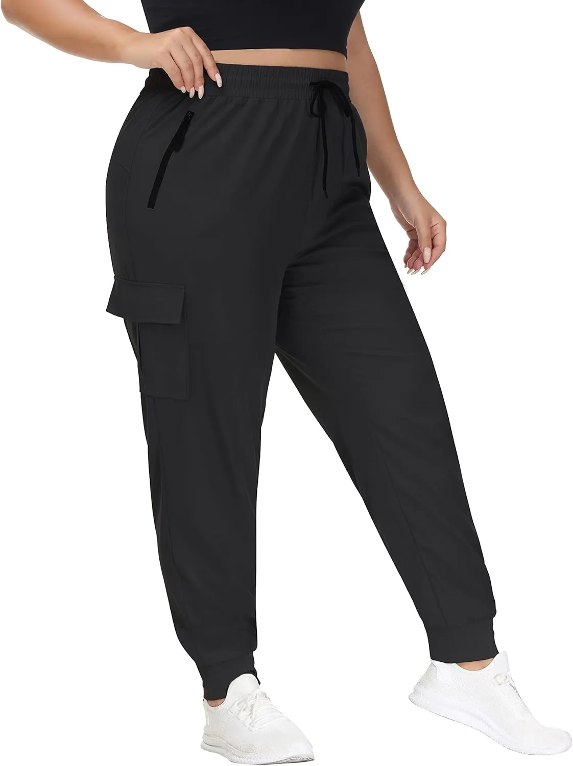 SEKINO Women's Plus Size Hiking Cargo Pants Lightweight Quick Dry Joggers Athletic Workout Outdoor Zipper Pockets Pants