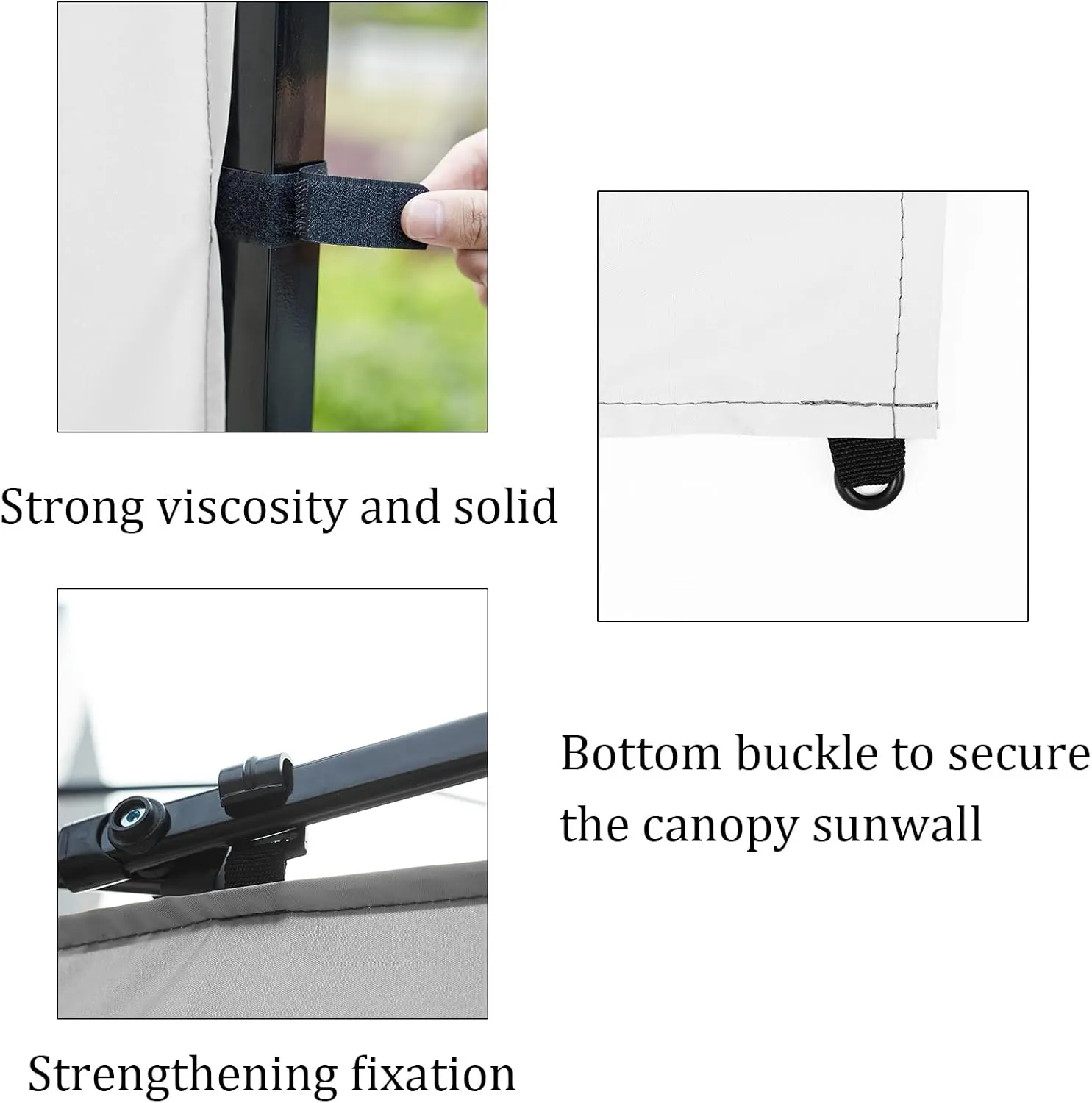 Senmortar Canopy SunWall, Sidewall for 10ft x10ft Pop Up Canopy, Instant Tent Gazebos, 3 Pack Sidewalls Only White