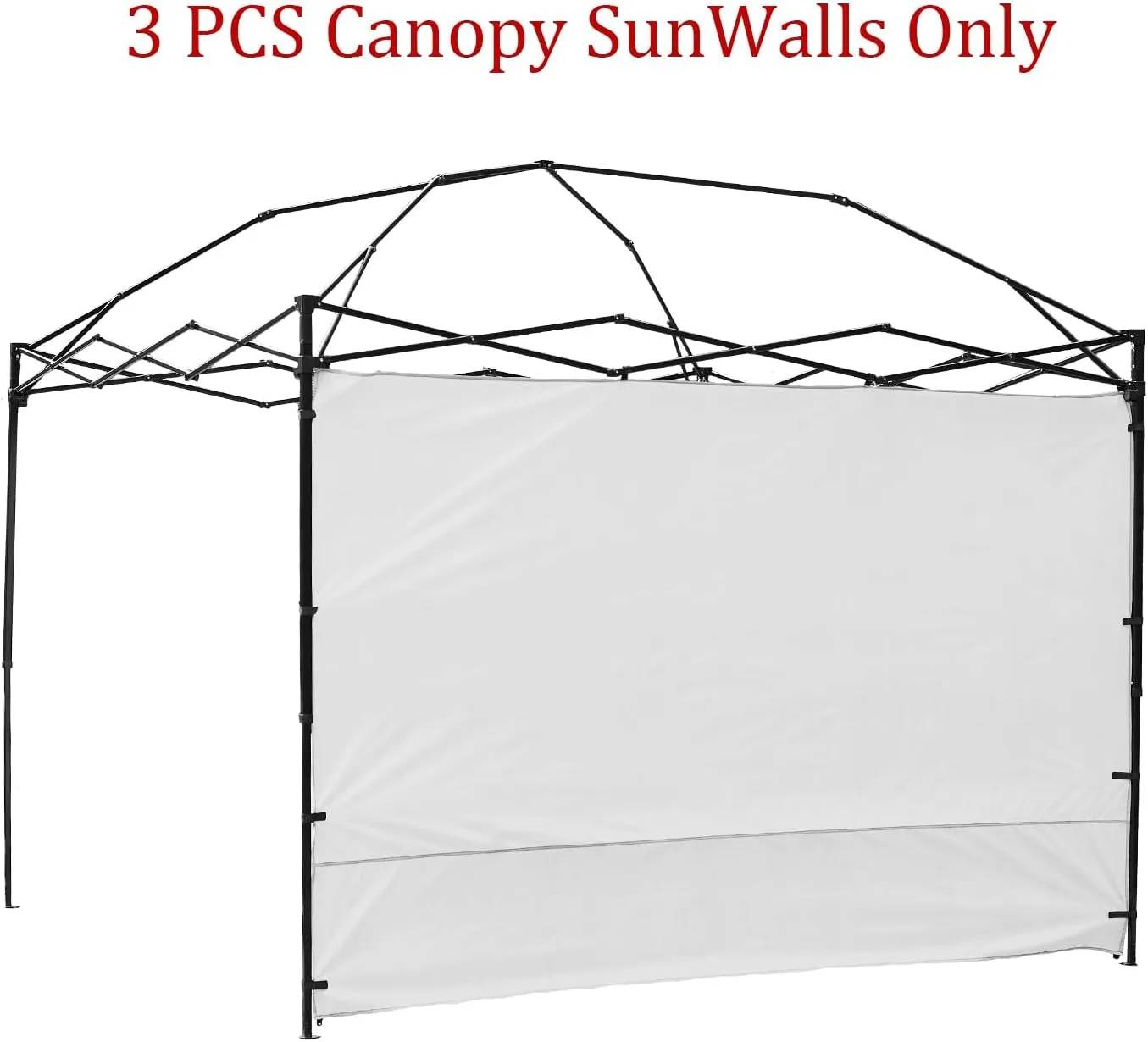 Senmortar Canopy SunWall, Sidewall for 10ft x10ft Pop Up Canopy, Instant Tent Gazebos, 3 Pack Sidewalls Only White