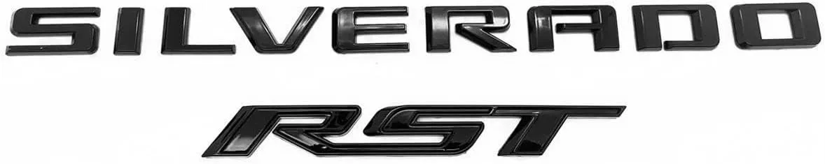 Set of 4pack OEM Silverado Plus Z71 RST Emblems 3D Badges Compatible with for Silverado 2019-2025 Parts 86539786 (Black)