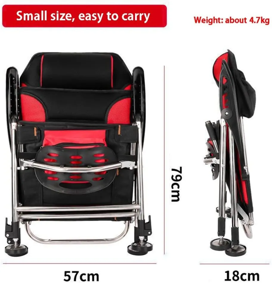 SEYFI Camping Chairs,Fishing Chair Beach Chair Outdoor Foldable Chair Recliner Portable Multifunction Fishing Chair Applicable to All Terrain/Argento/Light Grey
