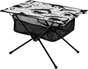 Shark Pattern Portable Folding Camping Table, Compact Lightweight Beach Table with Carrying Bag for Outdoor Picnics, BBQs, Camp