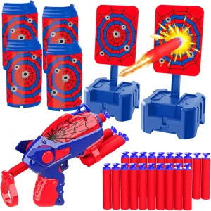 Shooting Toys for 3-12 Year Old Boys - Spider Web Shooter for Kids, Shooting Targets Toys with Foam Dart for Age 3-4 4-6 6-8 8-10 Boys, Birthday Halloween Easter Xmas Party Favor Gifts