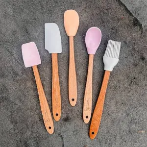 Silicone & Wood Mini Kitchen Utensil Set (Hazel Mazel)