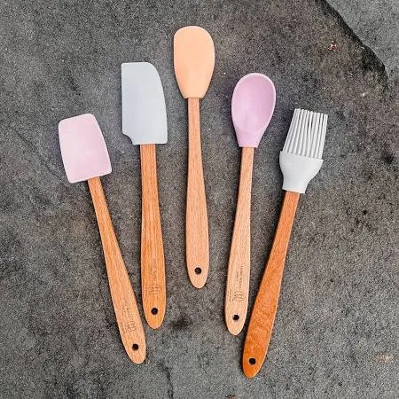 Silicone & Wood Mini Kitchen Utensil Set (Hazel Mazel)