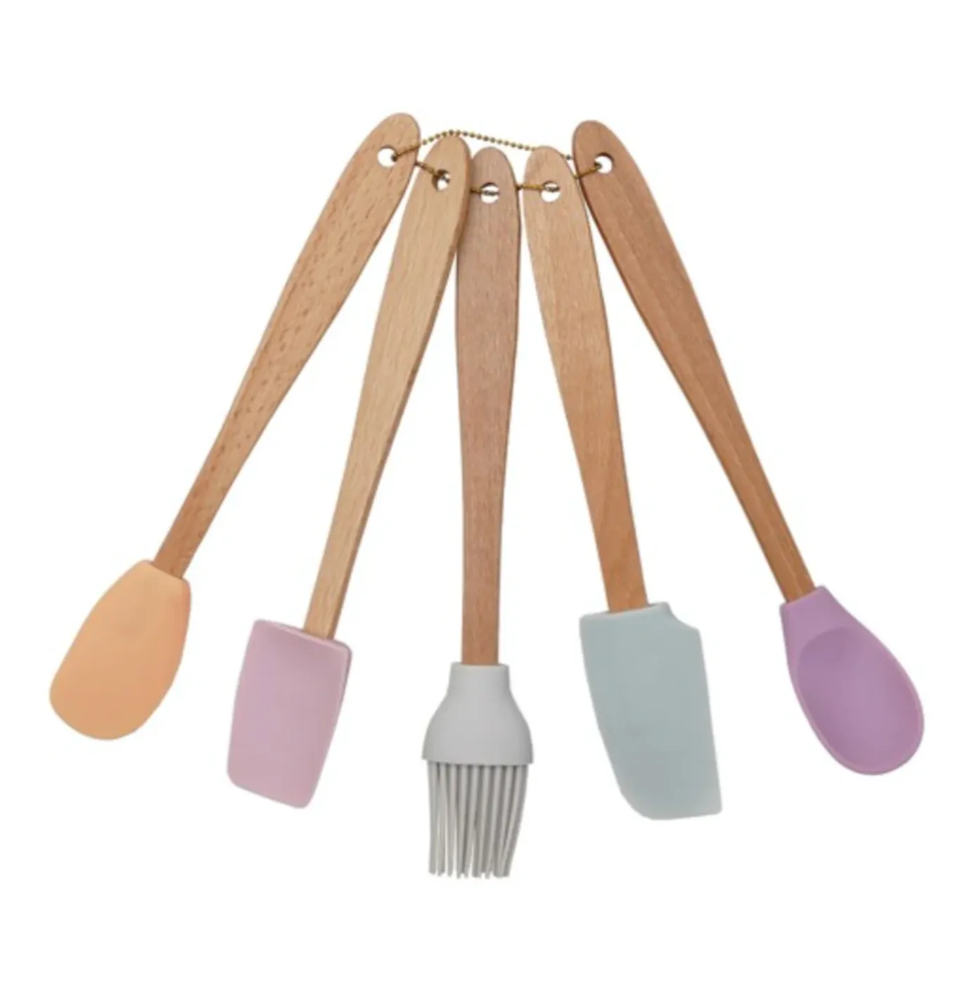 Silicone & Wood Mini Kitchen Utensil Set (Hazel Mazel)