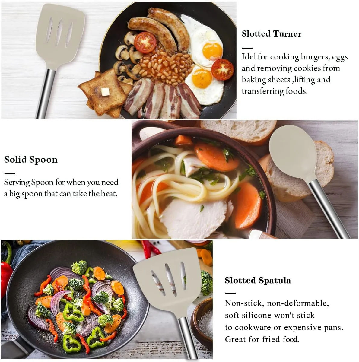 Silicone Cooking Utensil Set,Kitchen Utensils 26 Pcs Cooking Utensils Set,Non-stick Heat Resistant Silicone,Cookware with Stainless Steel Handle