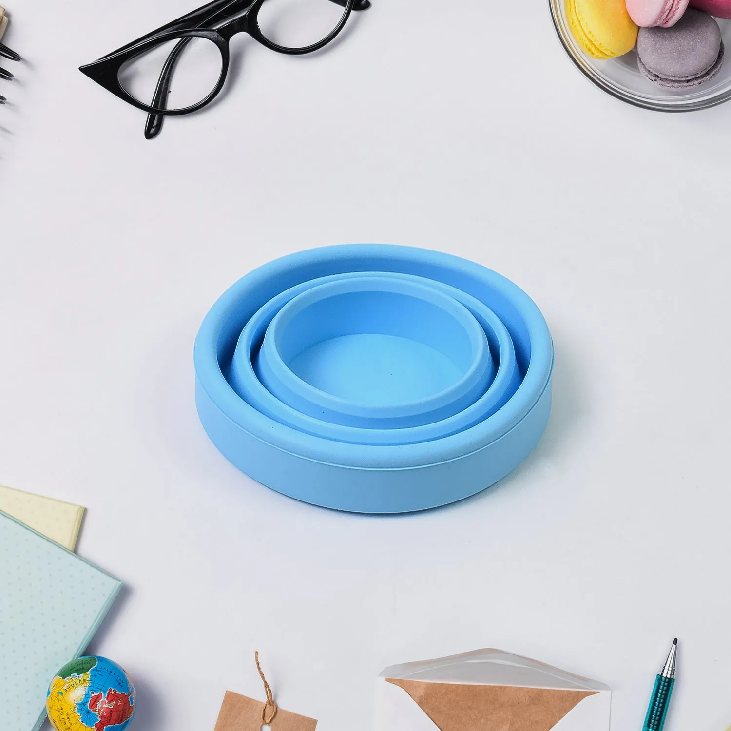 Silicone Foldable Glass Travel Mug Without Lid (1 Pc)