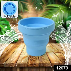 Silicone Foldable Glass Travel Mug Without Lid (1 Pc)