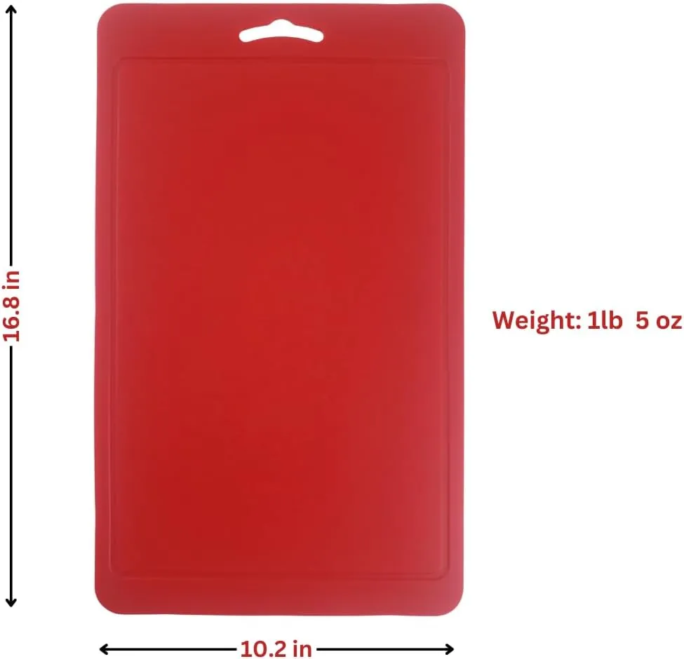 Silicone Kitchen Cutting Board with Handle, Foldable Portable Flexible Reusable Camping Slicing Chopping Mat, Non-Slip, Heat Resistant Hot Mat, Dishwasher Safe, Made in Korea (16.8" X 10.2")