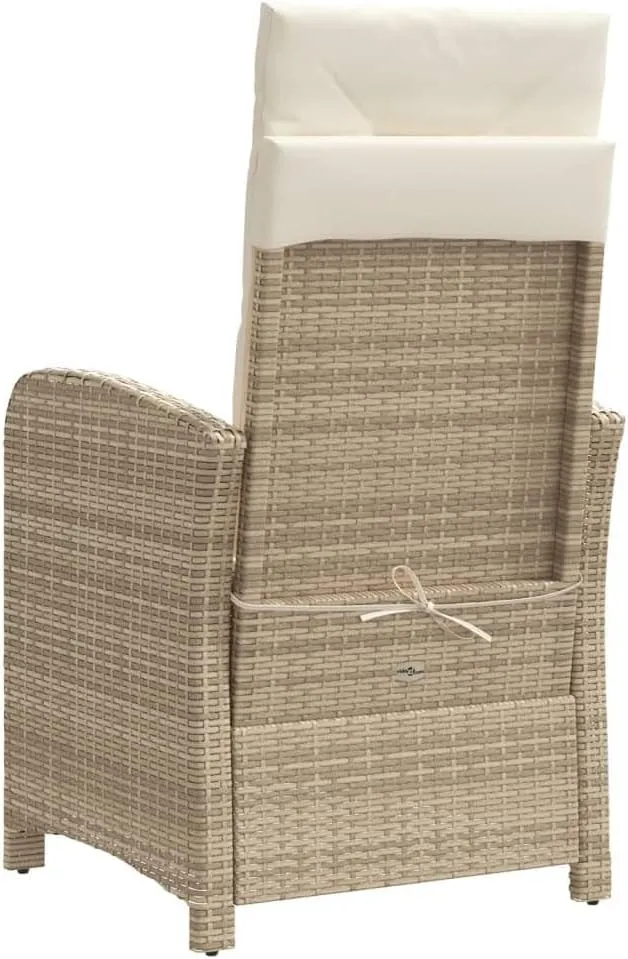 Sillas De Patio Beach Chair Lawn Chairs Dining Room Chairs - Reclining Patio Chair with Footrest Beige Poly Rattan for Garden Beaches Outside Terrace