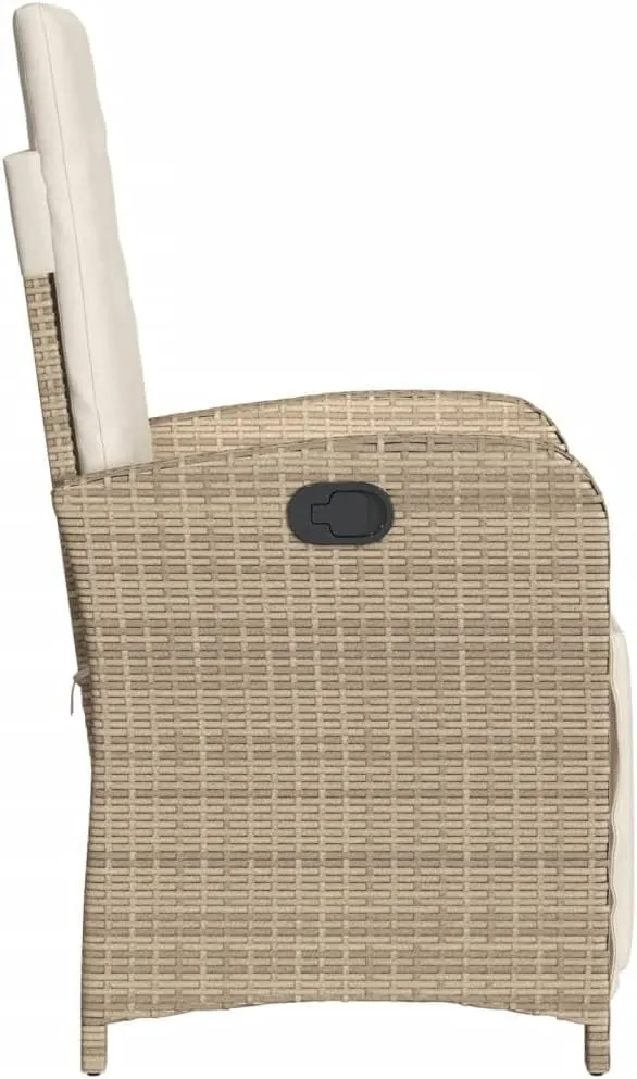 Sillas De Patio Beach Chair Lawn Chairs Dining Room Chairs - Reclining Patio Chair with Footrest Beige Poly Rattan for Garden Beaches Outside Terrace