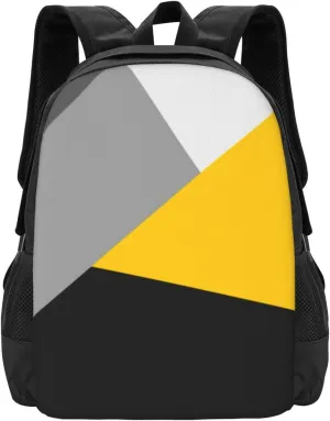Sim-Ple Modern Gray Yellow And Black G-Eo Lightweight Packable Backpack Travel Casual Hiking Daypack Foldable Backpack For Men Women