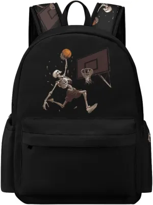Skeleton Basketball Slam Dunk Travel Laptop Backpack 16.5 Inch Lightweight Computer Bag Casual Daypack for Men Women