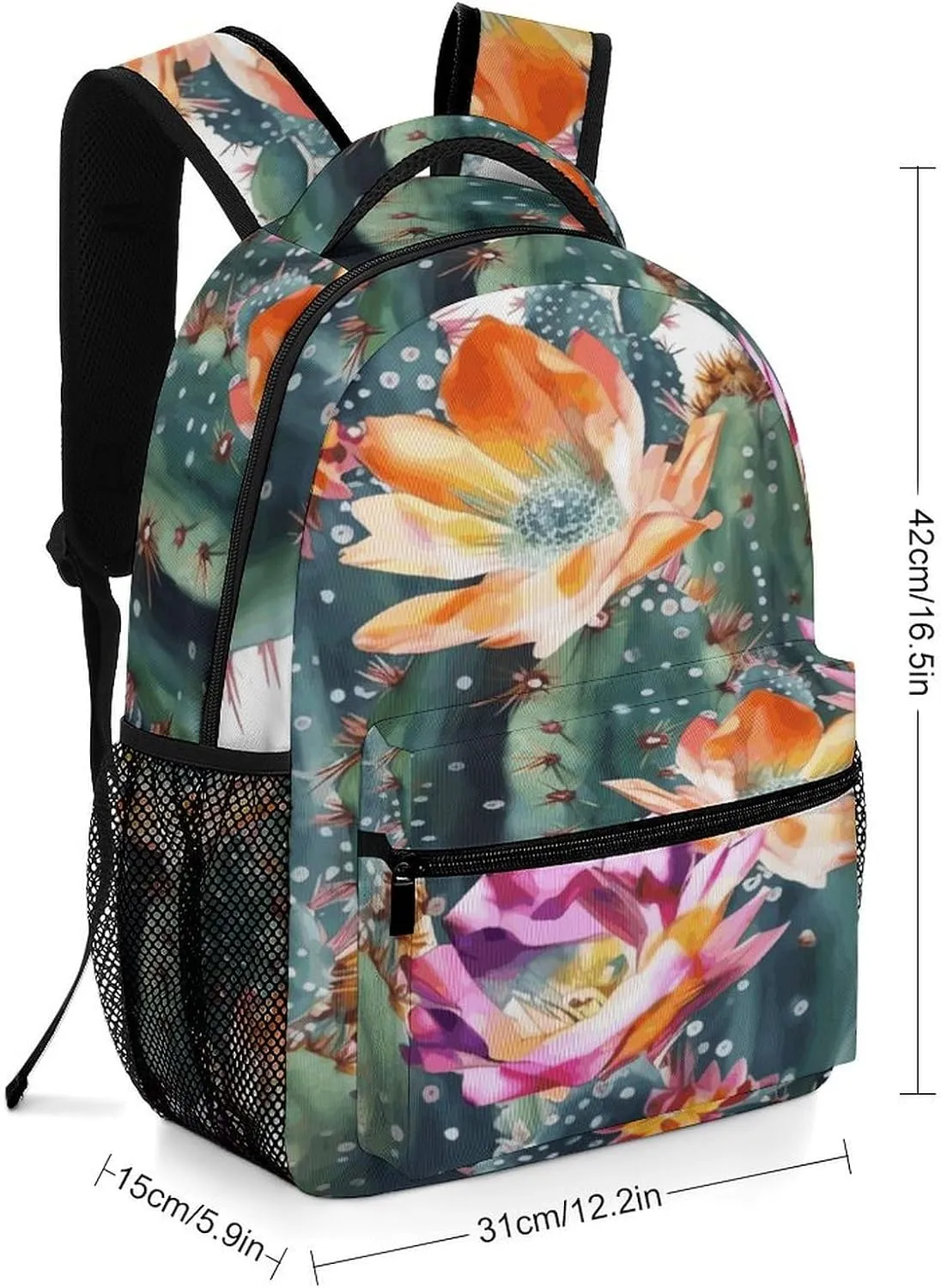 Small Backpacks Personalized Blooming Green Printing Travel Bag Lightweight Travel Backpack For Women Men