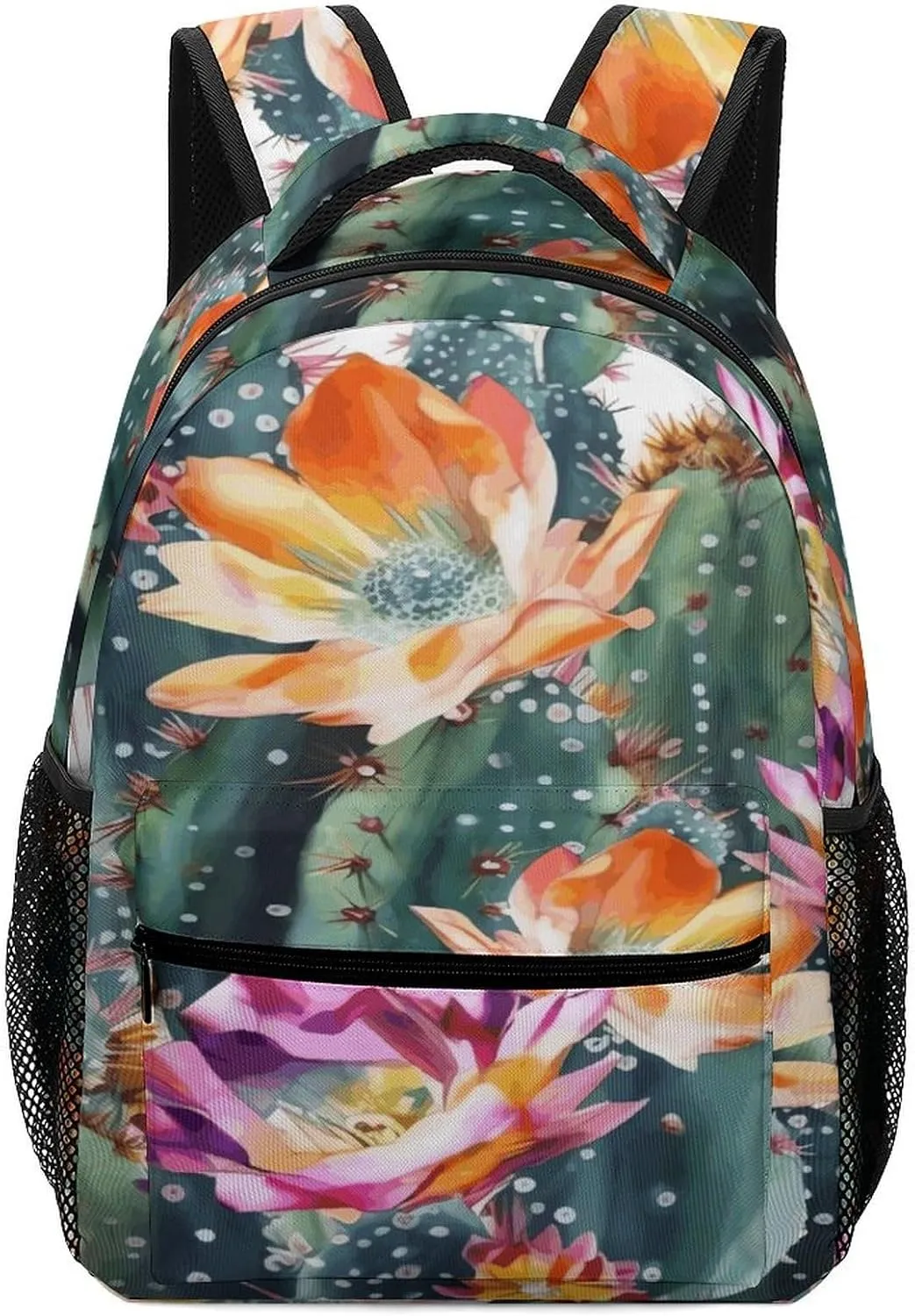 Small Backpacks Personalized Blooming Green Printing Travel Bag Lightweight Travel Backpack For Women Men