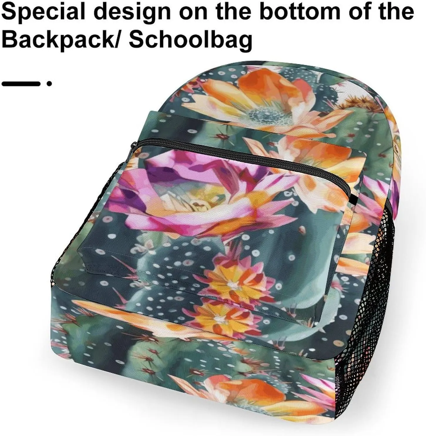 Small Backpacks Personalized Blooming Green Printing Travel Bag Lightweight Travel Backpack For Women Men