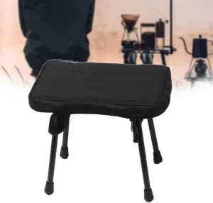 Small Foldable Camping Stool Metal, Portable Folding Seat Picnic Stool, Aluminum Outdoor Cafe Table Stool Lightweight for Fishing Hunting Travel(Black)