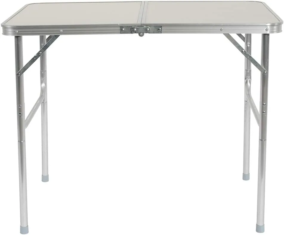 Small Folding Portable Aluminum Table Craft Table with Carrying Handle, Height Adjustable, Easy Setup for Indoor, Outdoor, Picnic, Party Camping (90"x60"x70")