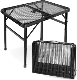 Small Folding Table, Easy for Storage, Compact and Portable Picnic Table for Grill, Outdoor Camping, Garden, Patio, Dining, BBQ, Party, Market, 2Ft (Small, Black)
