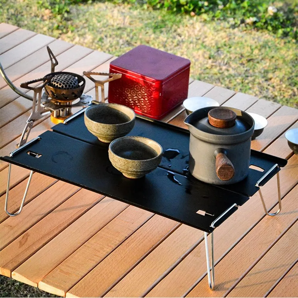 Small Folding Table Ultra Compact Camping Table for Backpacking Hiking Picnic Beach