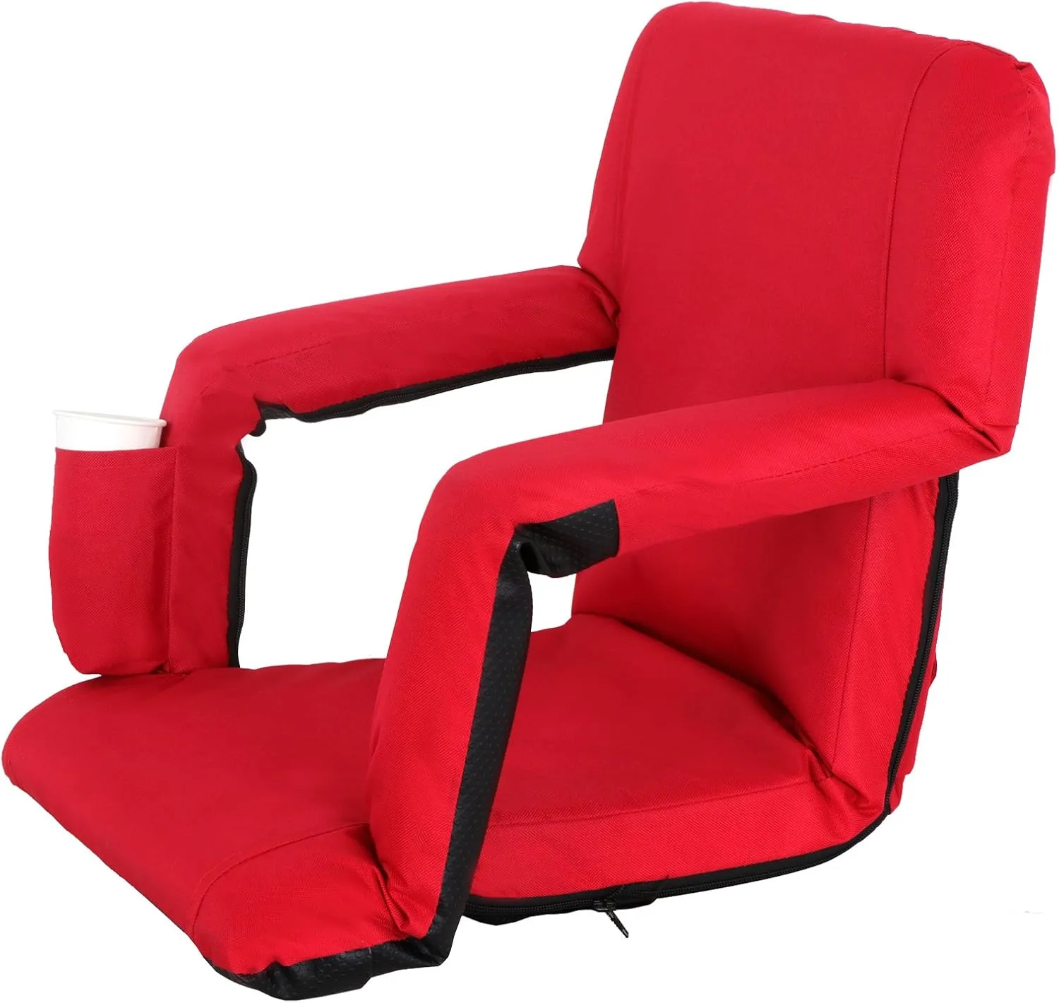 Smartxchoices 2-Pack Stadium Seat Chair Bleacher Seats 5-Reclining Positions Padded with Back Support Cushion Arms Pocket Portable Folding Seat with Shoulder Straps