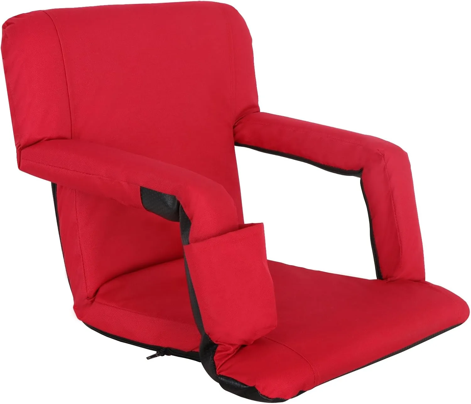Smartxchoices 2-Pack Stadium Seat Chair Bleacher Seats 5-Reclining Positions Padded with Back Support Cushion Arms Pocket Portable Folding Seat with Shoulder Straps