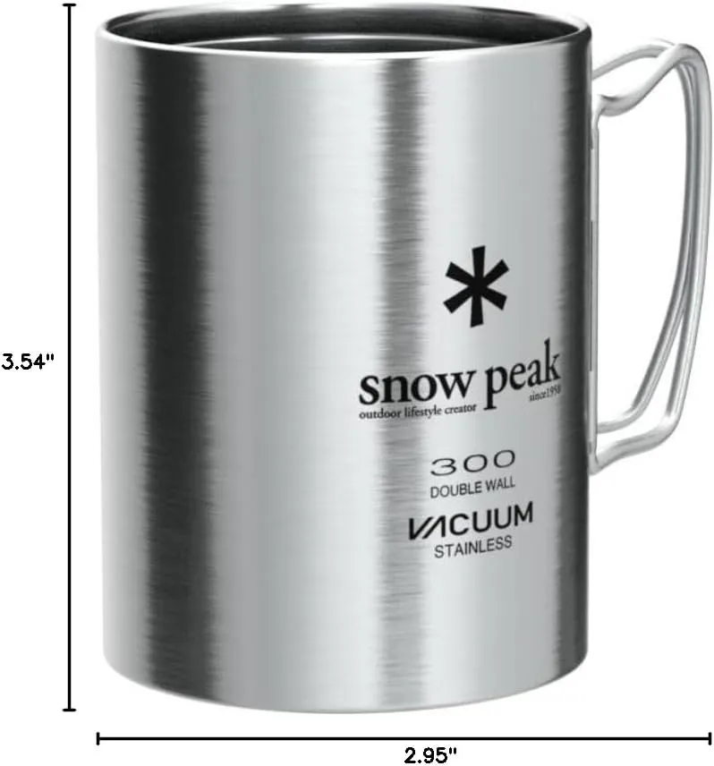 Snow Peak Double Wall Stainless Steel Vacuum Insulated Mug, Lightweight, Durable, Camping, 300ml