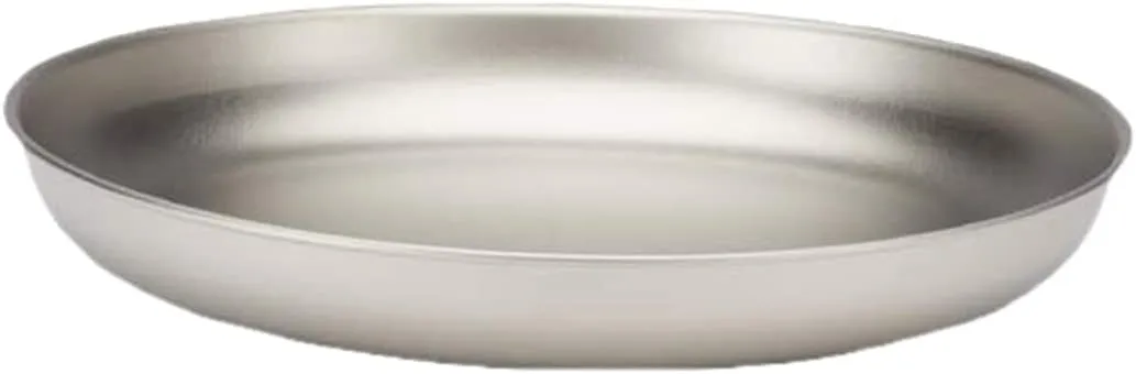 Snow Peak Titanium Trek Plate, Durable, Lightweight, Outdoor Kitchen Essential, Stackable, Camping, Hiking, Backpacking, 2oz