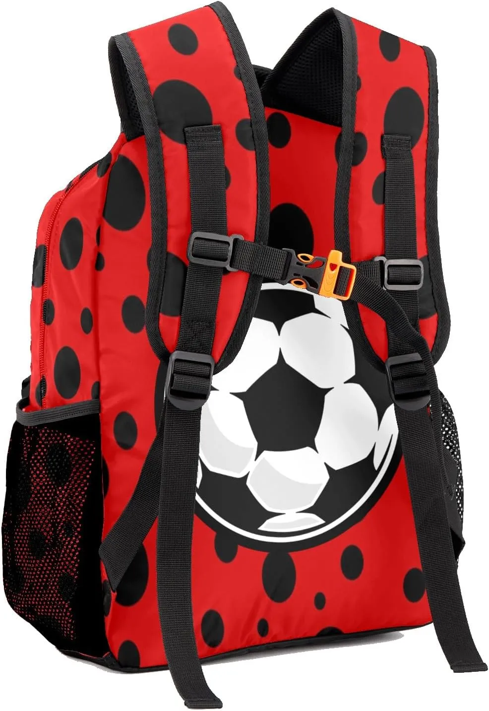 Soccer Ball Red Personalized Kids School Backpack Custom Name for Boys Girls Primary Daypack Bookbag Travel Bag