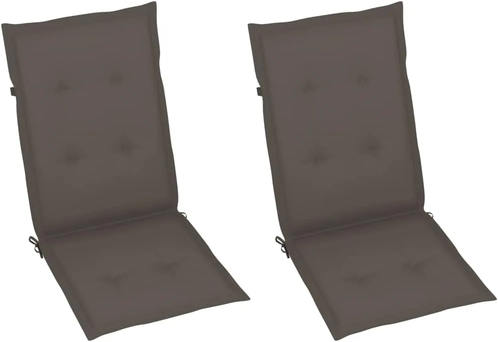 Solid Acacia Wood Patio Reclining Chairs with Cushions Set of 2, 5 Adjustable Positions Foldable Outdoor Lounge Chairs for Backyard Poolside Tanning