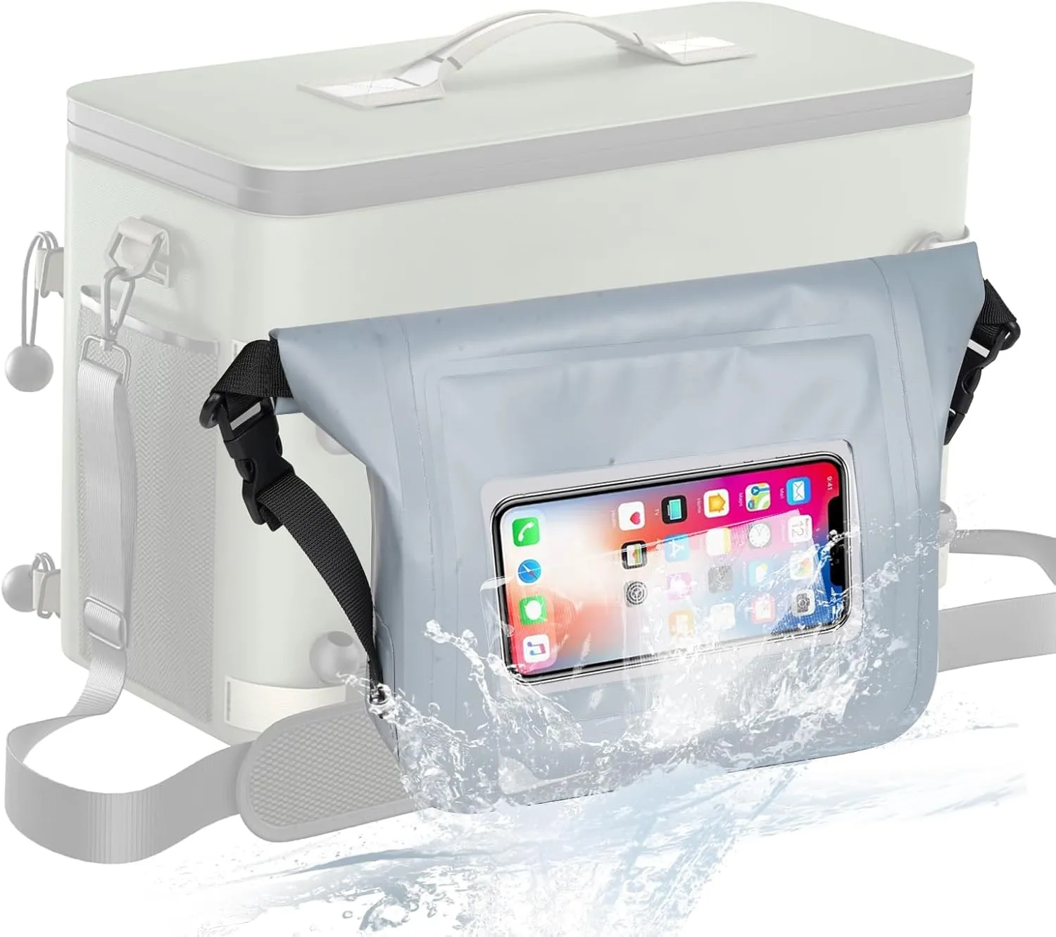 SOLY Molle Waterproof Dry Bag,Compatible with YETI Soft Coolers Backpacks,and Small Pouch Organizer Dry Pouch &Totes Cooler Dry Bags,with Shoulder Strap Fit for Famous Hopper Accessories