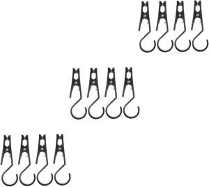 Sosoport 12pcs Outdoor Tent Clips Heavy-Duty Awnings Hooks for Securely Locking Tarps Lightweight Multi-Function Design for Camping Canopy and Awning Setup