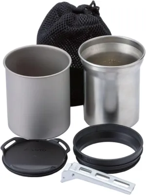 SOTO Thermostack Camping Cooking Set - Multi-Functional Camping Pot Set, Camp Cookware Set for Outdoor Backpacking Camping Hiking Picnic