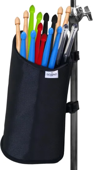 Sound Mart Drum Sticks Holder - 3.5 x 9.5 Inches - Holds 7 Pairs - Strong Stitching, Non-Slip, Easy Install - Drumstick Holder for Electric Drum Set