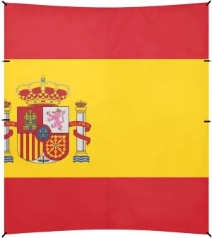 Spain Flag Beach Tent UPF50  Protection Waterproof Sun Shelter with Sturdy Poles, Sandbags and Shovel for Family Travel