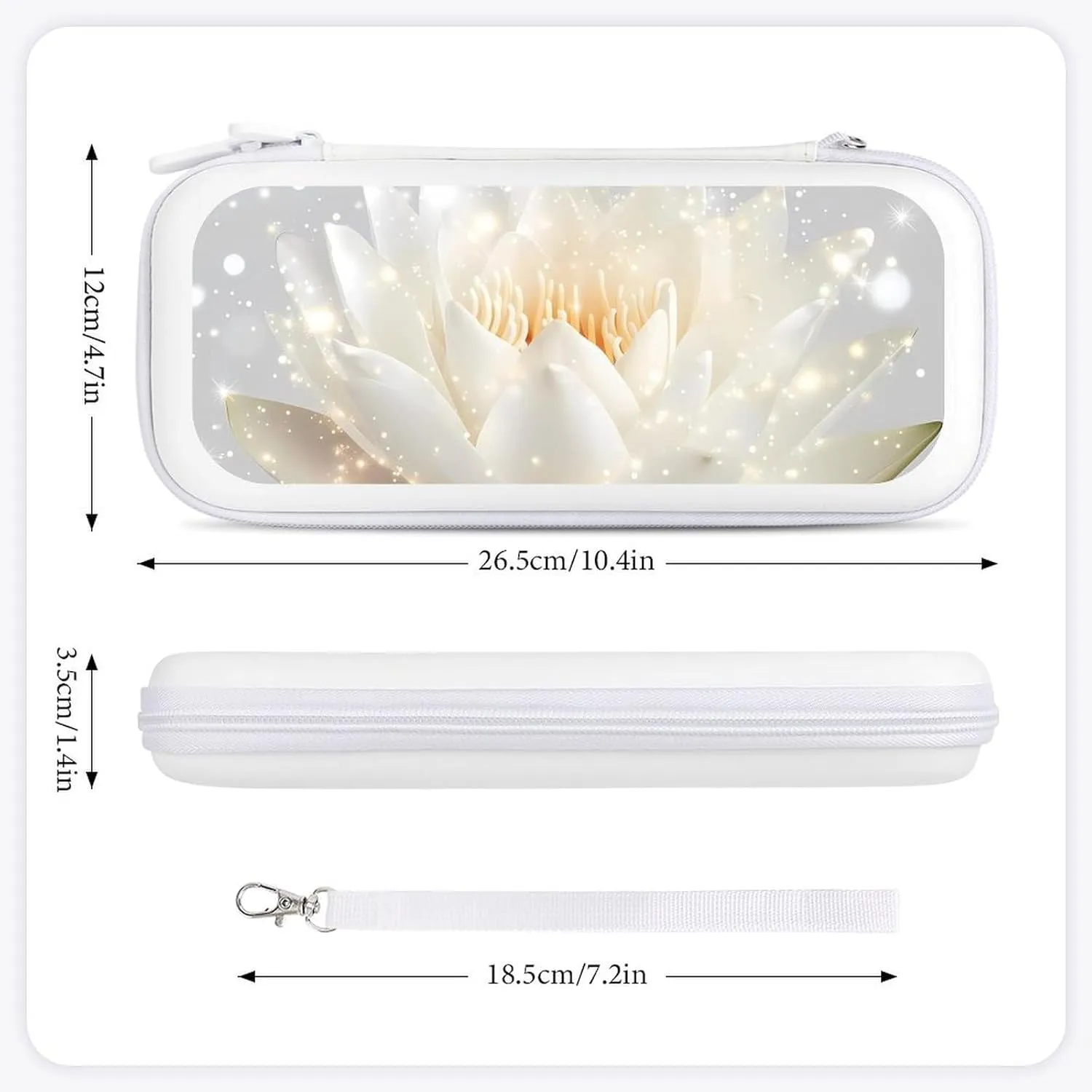 Sparkles Lotuss Flower Compatible with Switch Carrying Case Hard Travel Game Bag Pouch with 15 Games Accessories