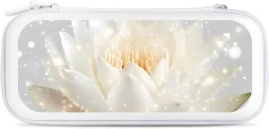 Sparkles Lotuss Flower Compatible with Switch Carrying Case Hard Travel Game Bag Pouch with 15 Games Accessories