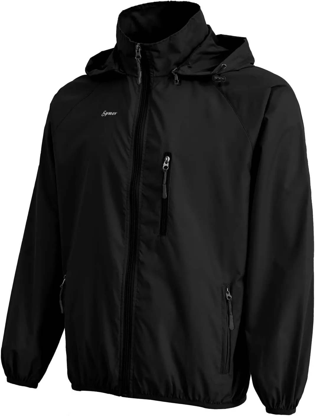 Spmor Men's Lightweight Waterproof Jacket Packable Windbreaker Running Coat