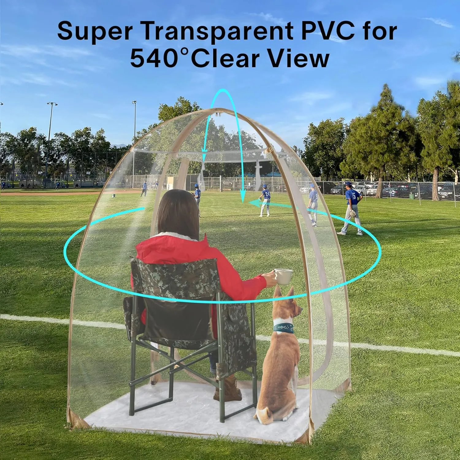 Sports Tent Clear Bubble Tent Weatherproof Pod Igloo Tent Winter Pop up Tent for Outside Soccer Tent Cold Weather Tent