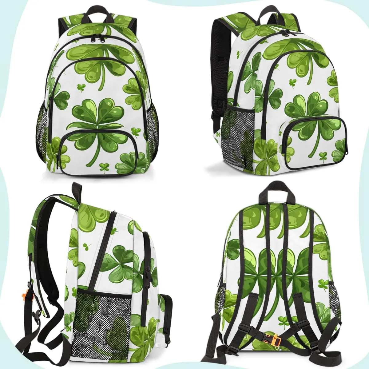 St. Patrick's Day Carry on Travel Backpack for Women Men Water resistant Lightweight Rucksack Backpack for Weekender Casual Work Hiking Green Shamrock