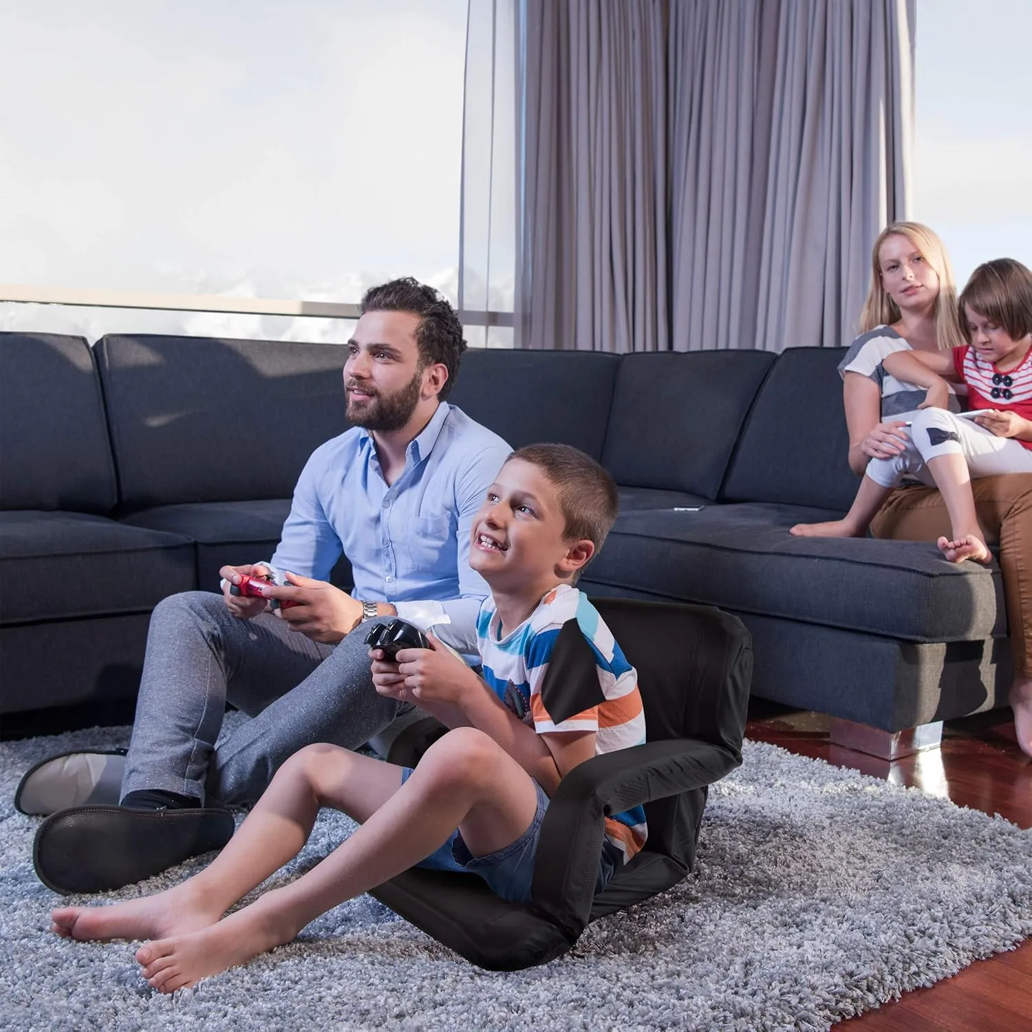 Stadium Seat Chair Collection - Wide Bleacher Cushion with Padded Back Support, Armrests, 6 Reclining Positions and Portable Carry Straps by Home-Complete
