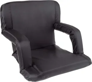 Stadium Seat Chair Collection - Wide Bleacher Cushion with Padded Back Support, Armrests, 6 Reclining Positions and Portable Carry Straps by Home-Complete