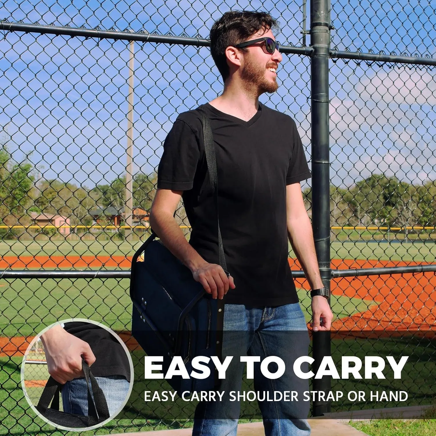 Stadium Seats for Bleachers with Back Support,Stadium Seating for Bleachers with Comfy Padded Active Foam Backs,Portable Folding Stadium Chair with Shoulder Strap,Bleacher Chairs with Back