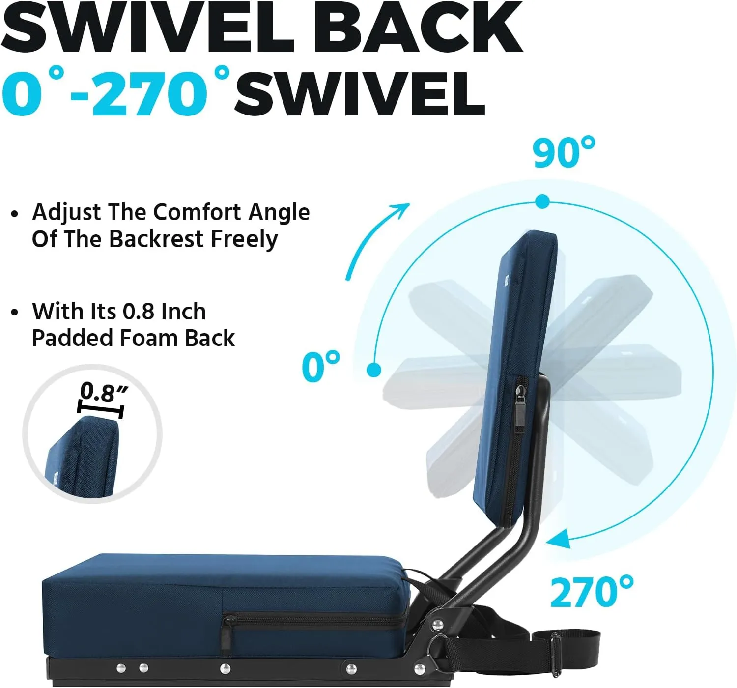 Stadium Seats for Bleachers with Back Support,Stadium Seating for Bleachers with Comfy Padded Active Foam Backs,Portable Folding Stadium Chair with Shoulder Strap,Bleacher Chairs with Back
